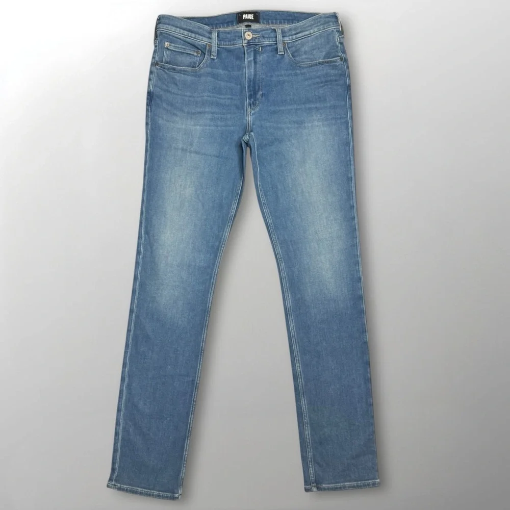 PAIGE Men's Blue Federal Slim Straight Fit Jeans Maurice Wash Size 32 EUC - Picture 4 of 10